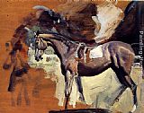 Sir Alfred James Munnings Canvas Paintings - A Study Of Mahmoud, The 1936 Derby Winner